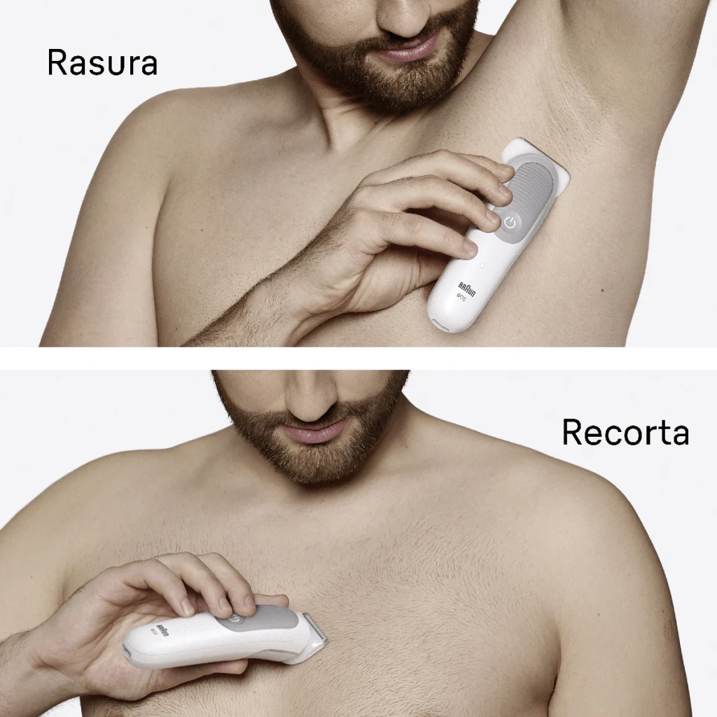 Braun Recortadora wet dry gris inalambrica bateria li ion 100min accesorios x6 ipx7 - número de accesorios incluidos = 6, con