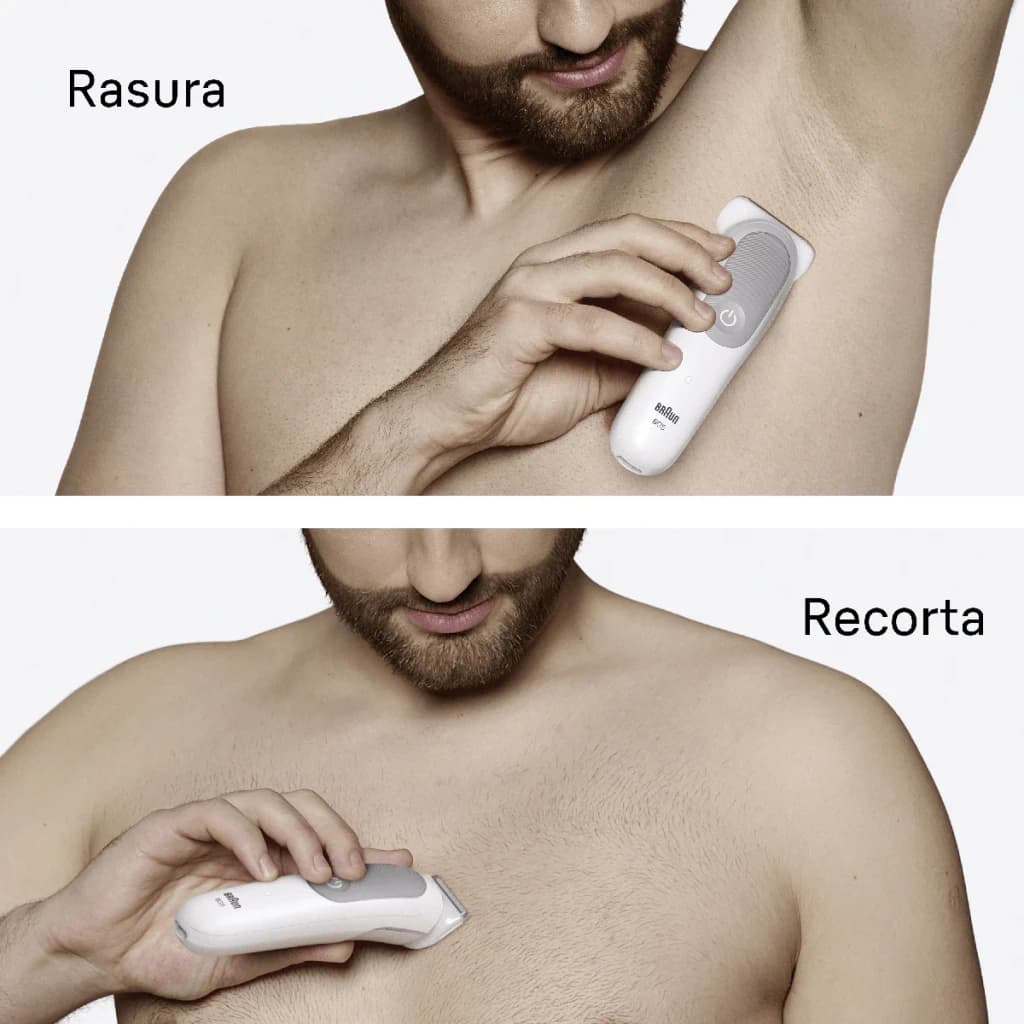 Braun Recortadora wet dry gris inalambrica bateria li ion 100min accesorios x6 ipx7 - número de accesorios incluidos = 6, con
