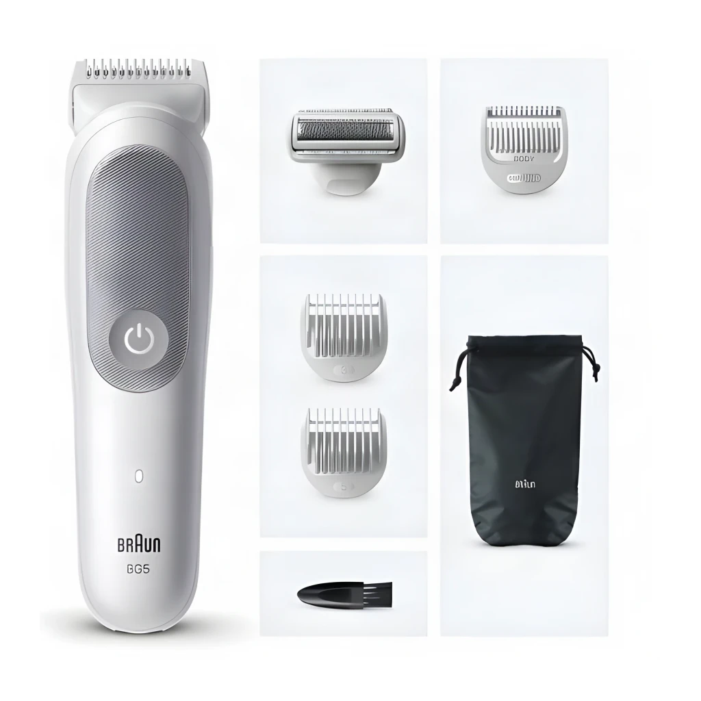 Braun Recortadora wet dry gris inalambrica bateria li ion 100min accesorios x6 ipx7 - autonomía = 100 min con carga rápida de