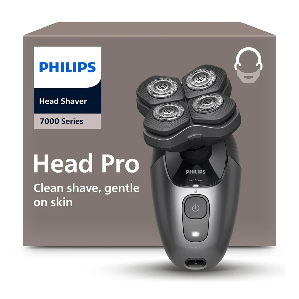 Philips Afeitadora de cabeza HS7980/15 Pro 7000 Series Negro/Plata - autonomía = 90 min de funcionamiento, carga completa en
