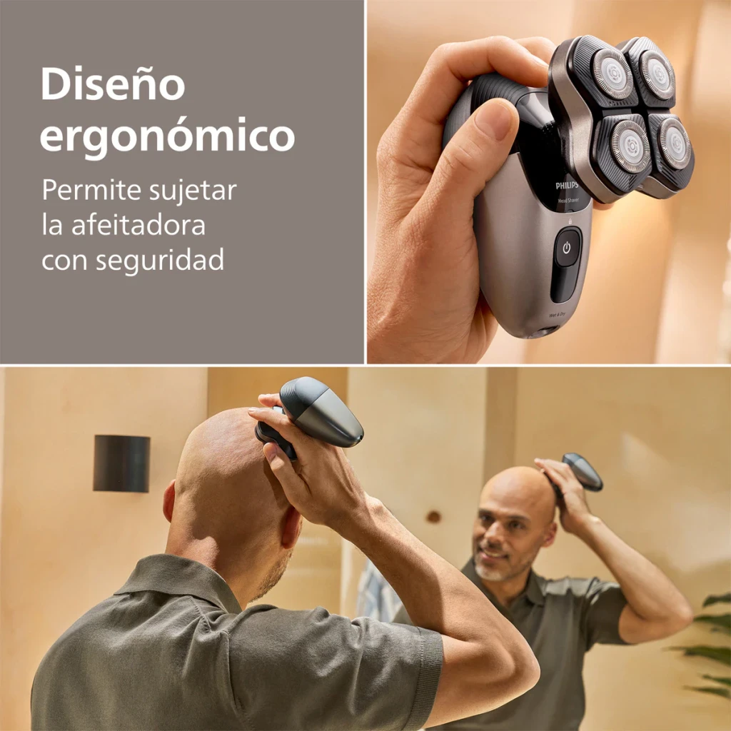 Philips Afeitadora de cabeza HS7980/15 Pro 7000 Series Negro/Plata - contenido de la caja = funda de viaje, cepillo de