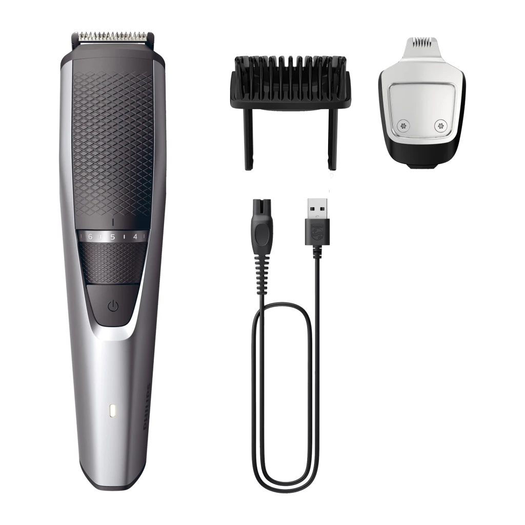 Philips Barbero BeardTrimmer Series 3000 BT3239/15 Negro/Plata - tiempo de funcionamiento = 90 min | da para varias sesiones