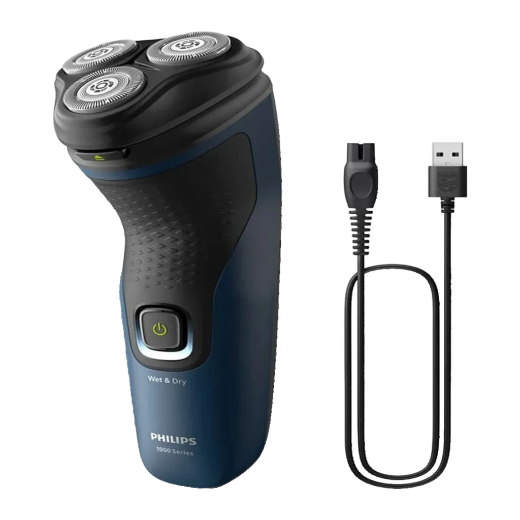 Philips Afeitadora eléctrica S1151/00 Serie 1000 Negro y Azul - batería = NiMH (Níquel-metal hidruro) | a diferencia de las