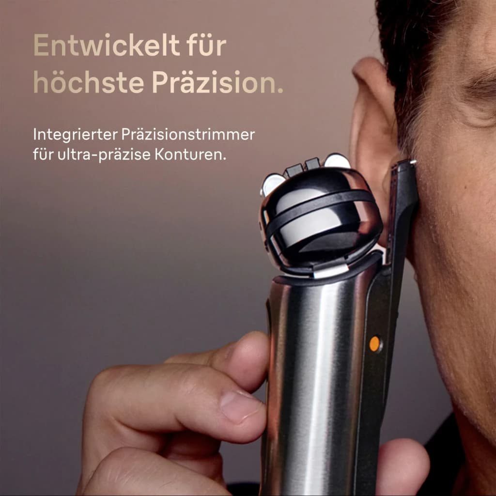 Braun Afeitadora facial 917667 inalambrica 60min seco y mojado 5 laminas recortador plata - detalle