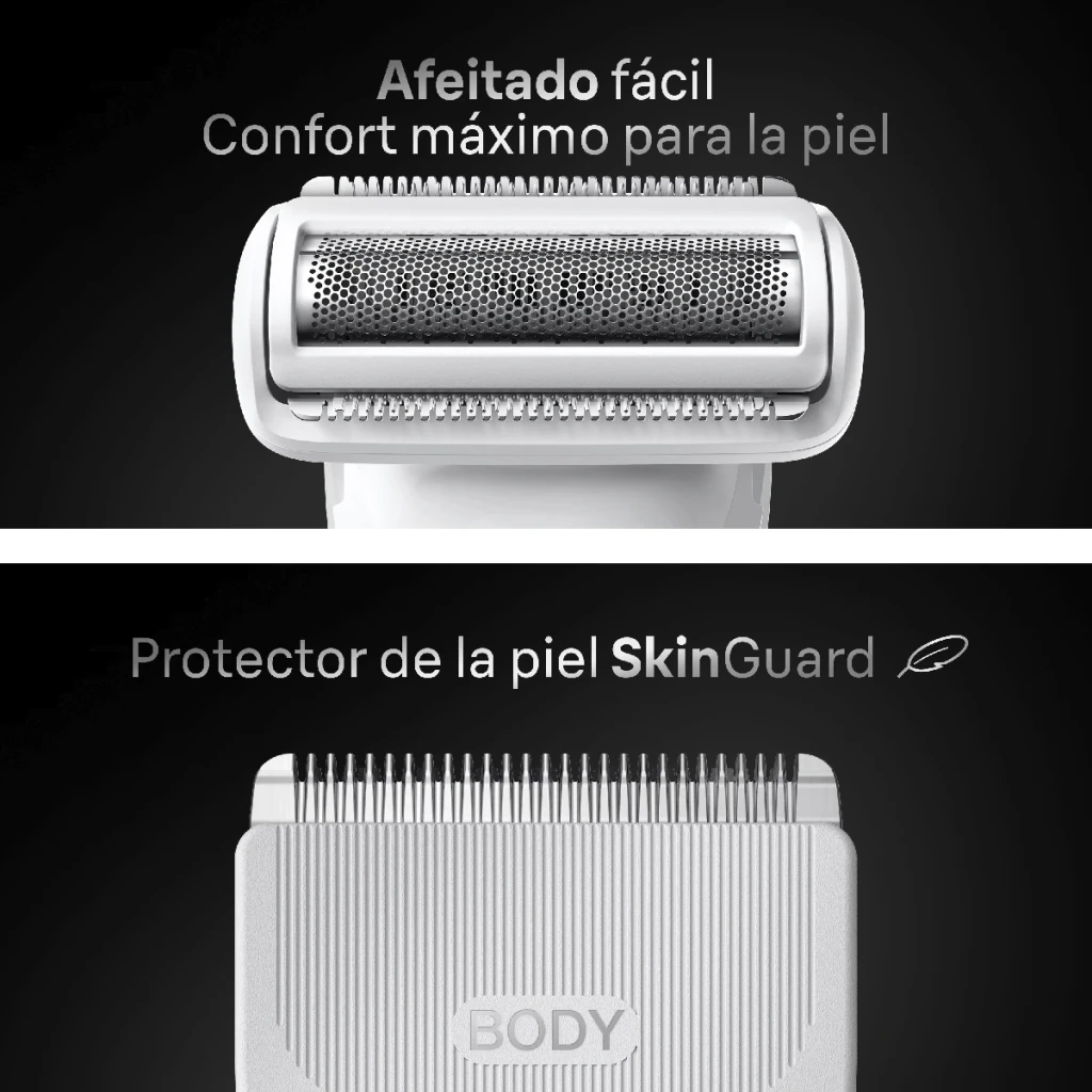 Braun Afeitadora corporal Series 7 BG7550 gris - carga rápida = 5 min dan uso inmediato | útil si se queda sin batería