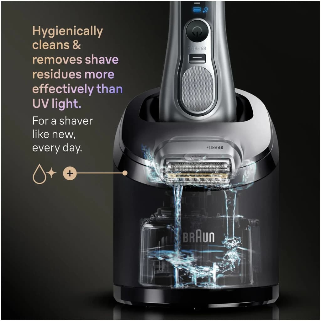 Braun Afeitadora Series 9 Pro+ 9667CC Plateado plata - tiempo de carga = 1 h carga completa / 5 min carga rápida (batería de