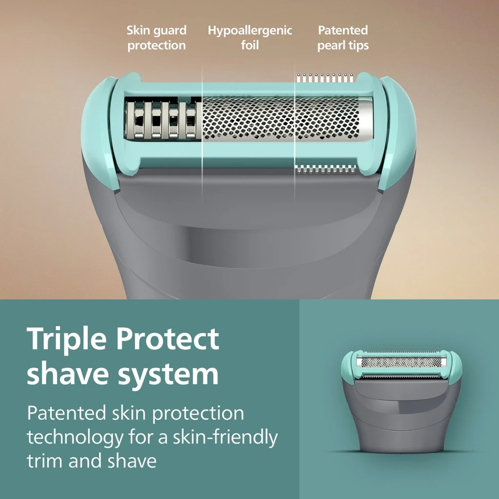 Philips Afeitadora corporal BG3485/15 Triple Protect Wet & Dry gris - tiempo de recarga = 8 h | es una carga lenta para lo