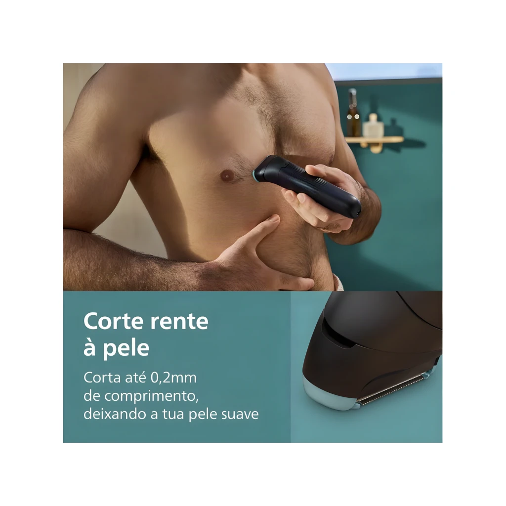 Philips Afeitadora corporal BG3485/15 Triple Protect Wet & Dry gris - longitud mínima del cabello = 2 mm / máxima = 5 mm | el