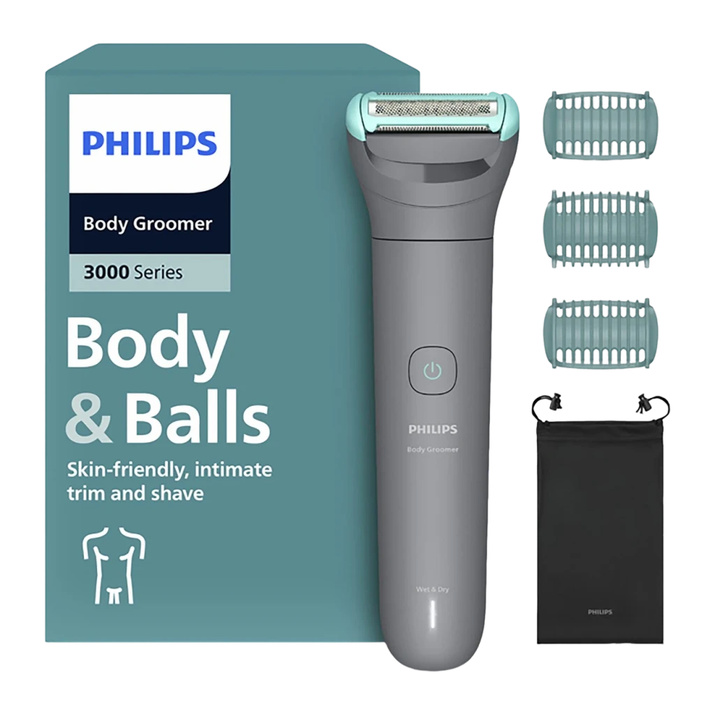Philips Afeitadora corporal BG3485/15 Triple Protect Wet & Dry gris - contenido de la caja = afeitadora + cepillo de limpieza