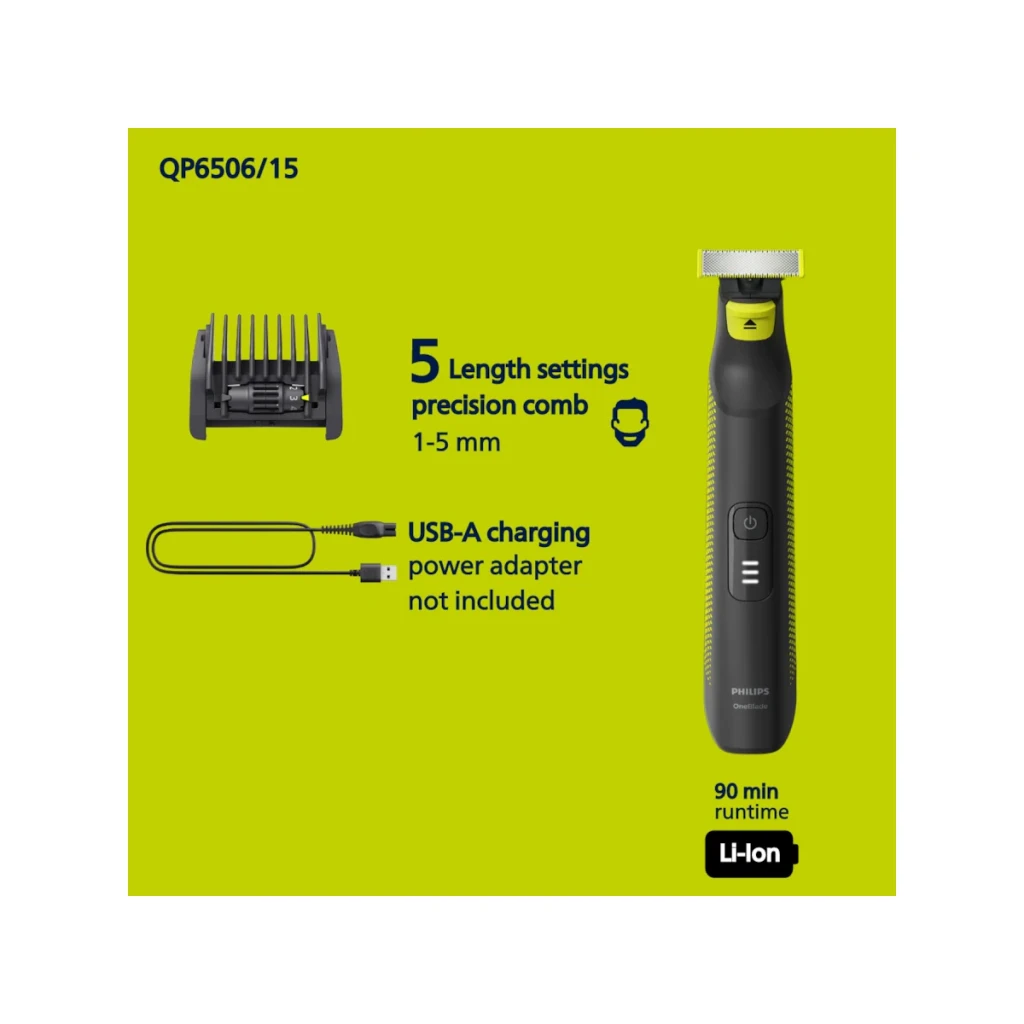 Philips Afeitadora OneBlade Pro QP6506/15 negro, cal - peines accesorios incluidos = peine para barba | el contenido de la