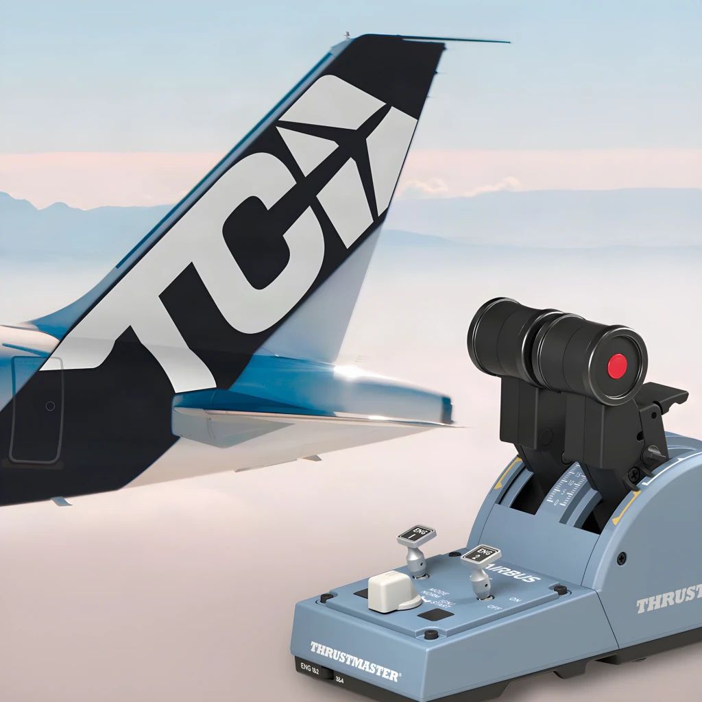 Thrustmaster Cuadrante de aceleración TCA Quadrant Airbus Edition negro, azul - detalle 3