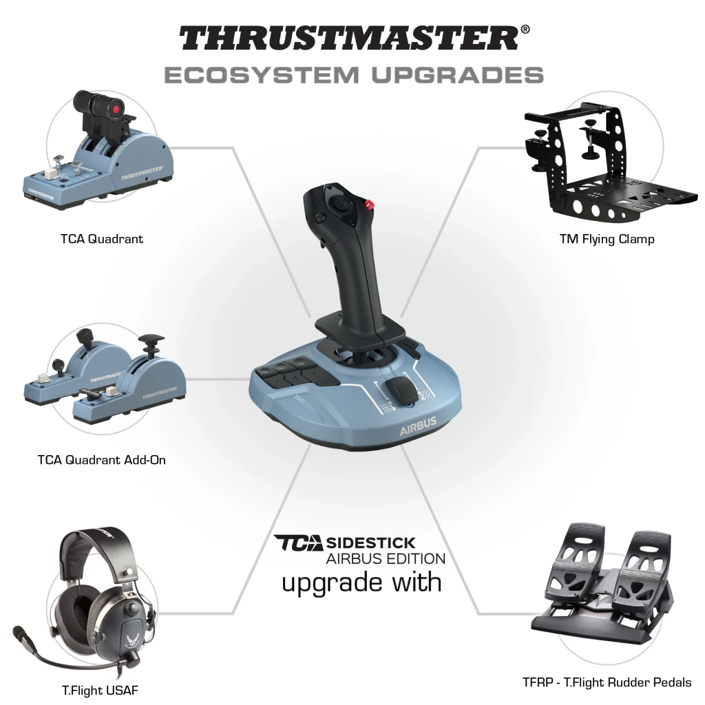 Thrustmaster Cuadrante de aceleración TCA Quadrant Airbus Edition negro, azul - tecnología de control = Analógico/Digital |