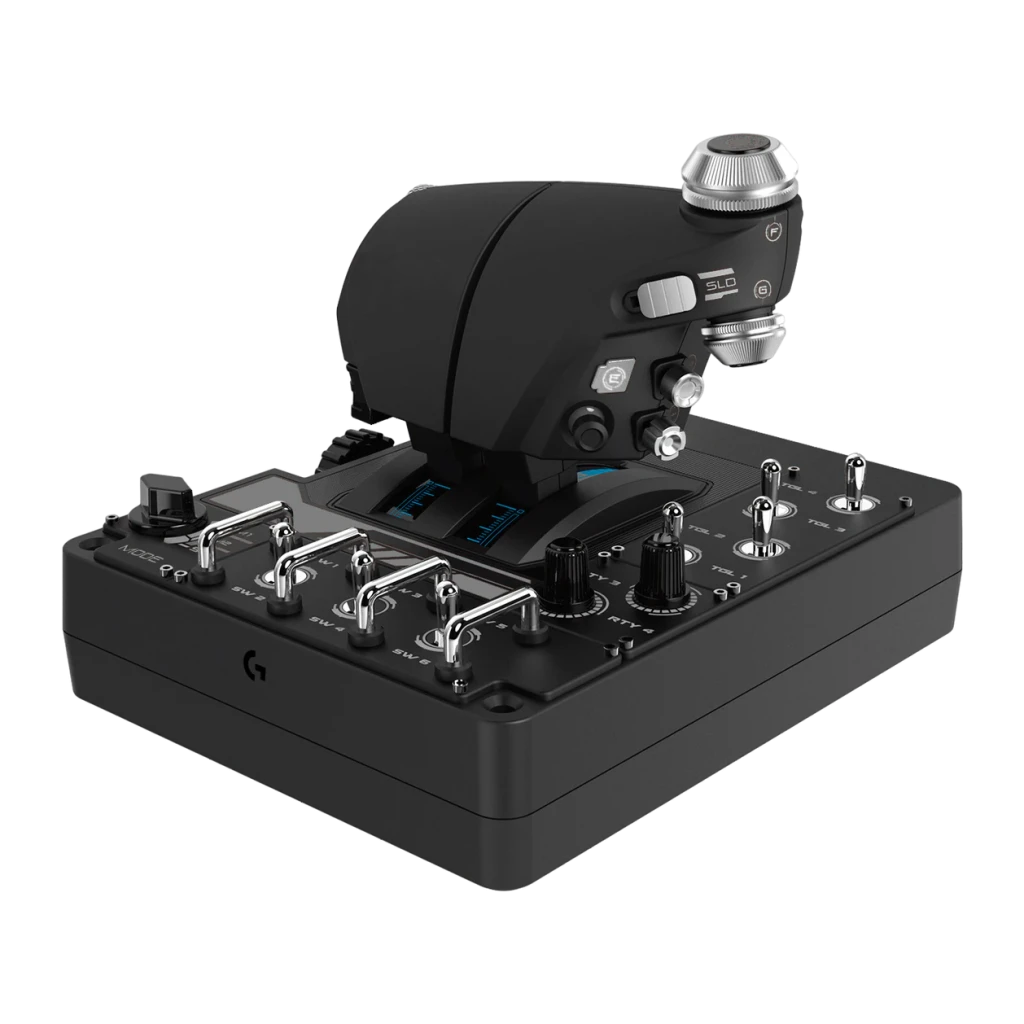 Logitech Joystick Pro Flight X56 Rhino HOTAS negro - número de botones = 31 (tecnología analógica y digital, con