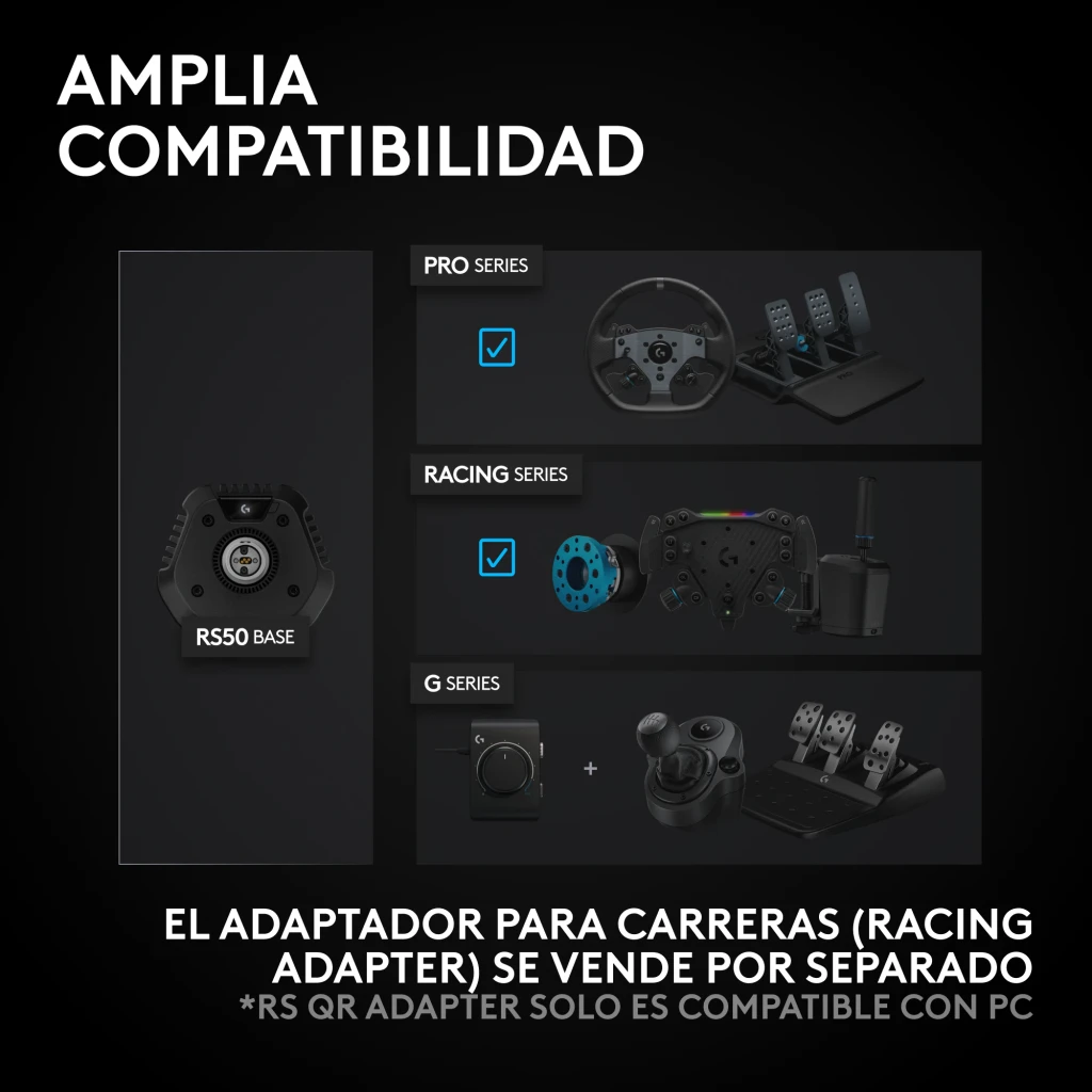 Logitech Volante G RS50 System para PlayStation/PC Negro - detalle