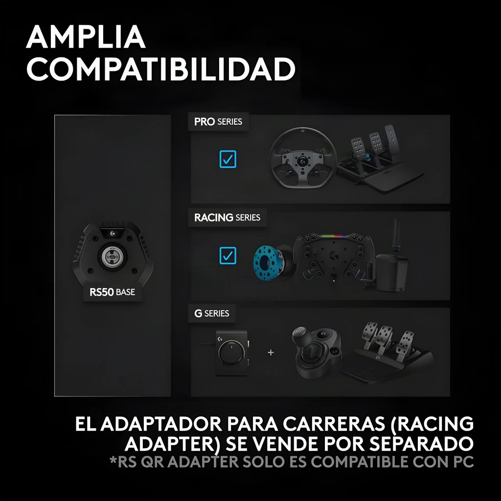 Logitech Volante G RS50 System para PlayStation/PC Negro - detalle 5