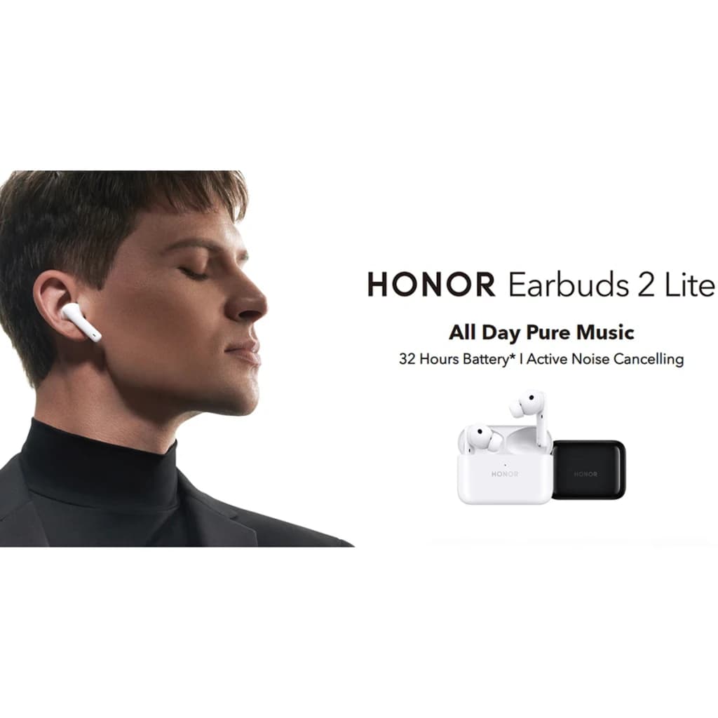 Écouteurs Honor Choice Earbuds X7 Pro Réduction de Bruit In-Ear Bluetooth 5.4 Blanc, lifestyle: personne portant un écouteur