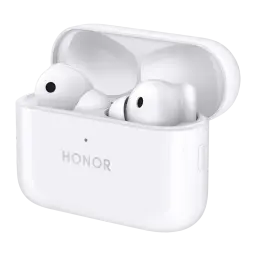 Écouteurs Honor Choice Earbuds X7 Pro Réduction de Bruit In-Ear Bluetooth 5.4 Blanc, vue en angle: boîtier ouvert