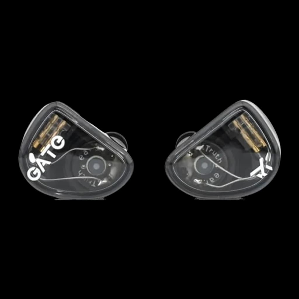Truthear Gate Wired Negro - ambos auriculares con carcasa transparente y drivers internos visibles