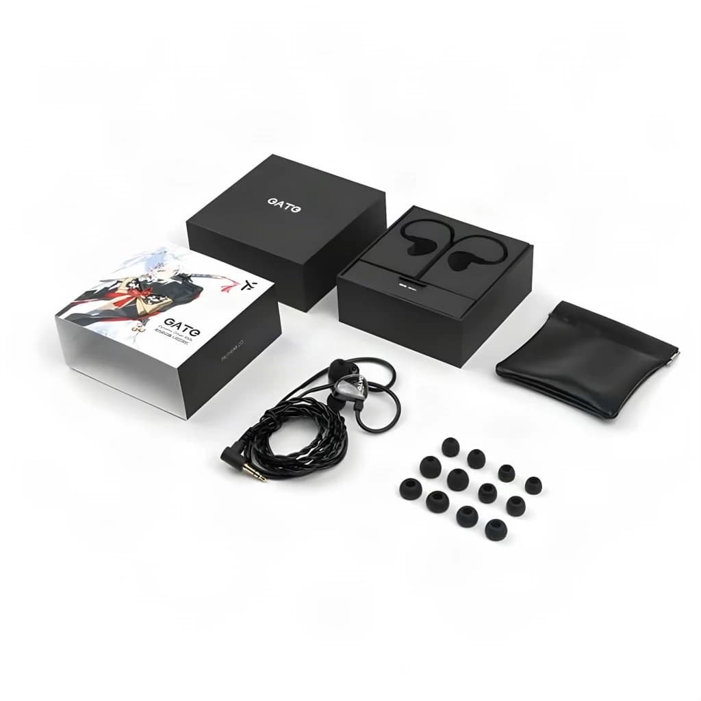 Auriculares iem Truthear Gate In-Ear Jack 3,5 mm 28Ω Negro - IEMs, cable trenzado, puntas silicona, bolsa y caja negra GATE