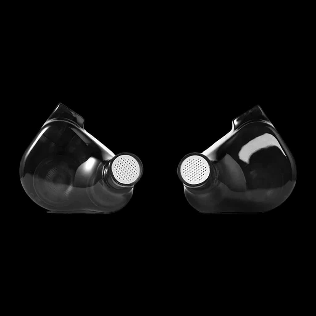 TRUTHEAR Zero auriculares in-ear azuis, vista frontal: duas carcaças frente a frente com grelhas prateadas