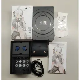 TRUTHEAR Zero auriculares azuis, conteúdo da caixa: IEM, cabo, pontas, bolsa, guia e embalagem anime
