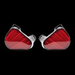 Écouteurs Truthear Zero:RED In-Ear Jack 3,5mm Double DD 10mm + 7,8mm, vue de face: paire d'écouteurs rouges avec gravure