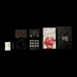 Écouteurs Truthear Zero:RED In-Ear Jack 3,5mm Double DD 10mm + 7,8mm, contenu boîte: IEM rouges, câble, pochette, embouts