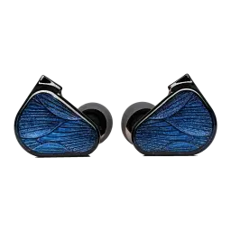 Auriculares Truthear Zero Blue 2, vista principal: par de cápsulas in-ear com frontal azul texturizado