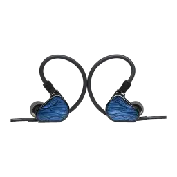 Truthear Zero Blue 2 con micrófono, vista lateral: par de auriculares con cable con guía sobre la oreja