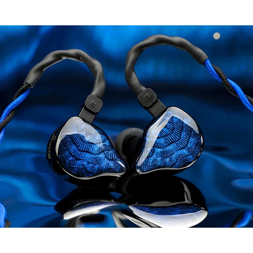 Auriculares Truthear Nova Blue In-Ear con cable (IEM) Jack 3,5mm 1DD+4BA Híbrido, vista frontal: ambos auriculares