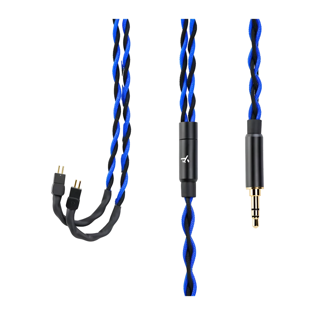 Auriculares Truthear Nova Blue In-Ear con cable (IEM) Jack 3,5mm 1DD+4BA Híbrido, detalle cable: trenzado azul y negro