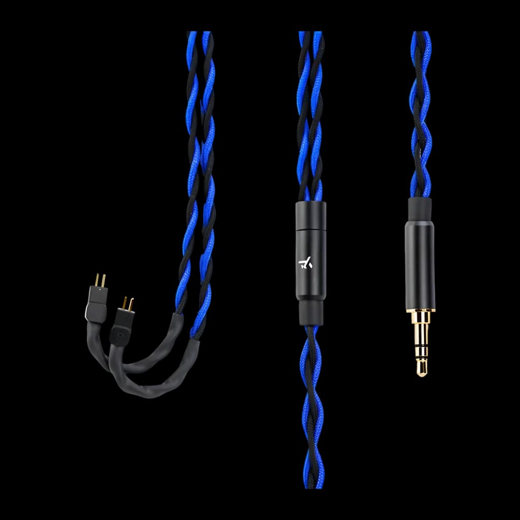 Auriculares Truthear Nova Blue In-Ear con cable (IEM) Jack 3,5mm 1DD+4BA Híbrido, detalle cable: trenzado azul y negro