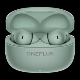 Écouteurs OnePlus Nord Buds 4 Réduction de Bruit TWS Bluetooth 6.1 Vert, vue de face: boîtier ouvert avec les deux écouteurs