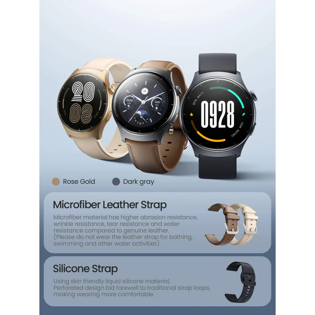 Mibro Watch Lite 3 Pro Dorado GPS Integrado Llamadas Bluetooth, variantes: colores oro rosa y gris oscuro con correas