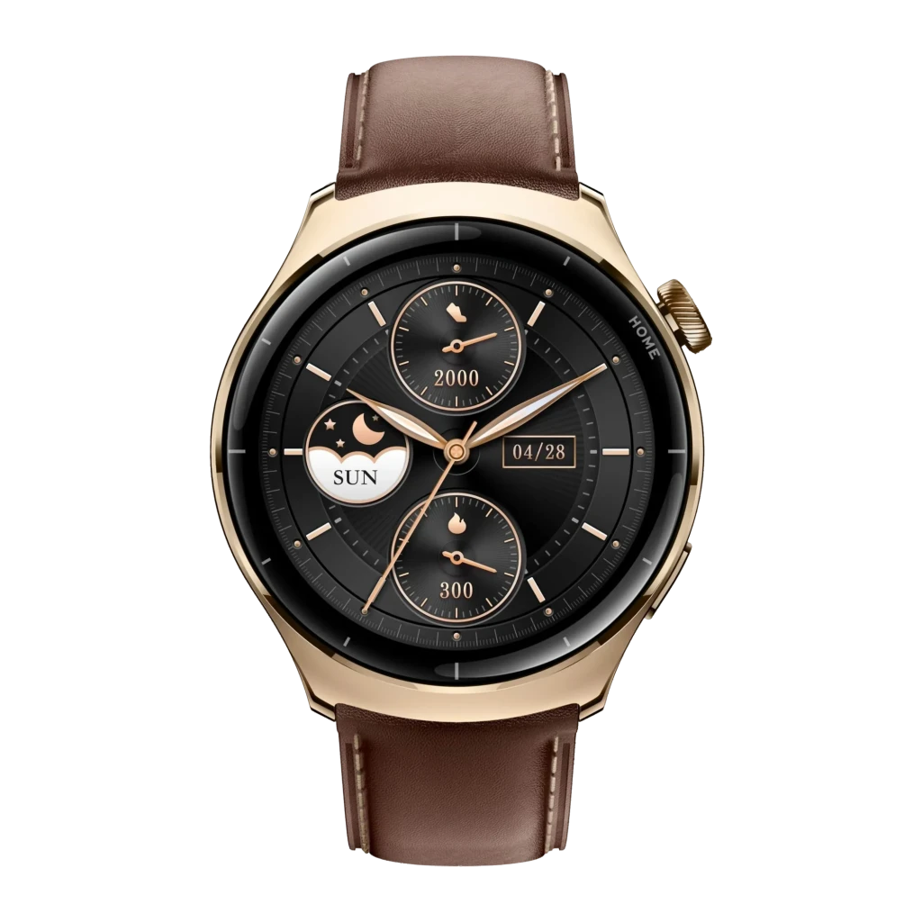 Mibro Watch Lite 3 Pro Dorado GPS Integrado Llamadas Bluetooth, frontal: esfera multifunción con fase lunar, correa marrón