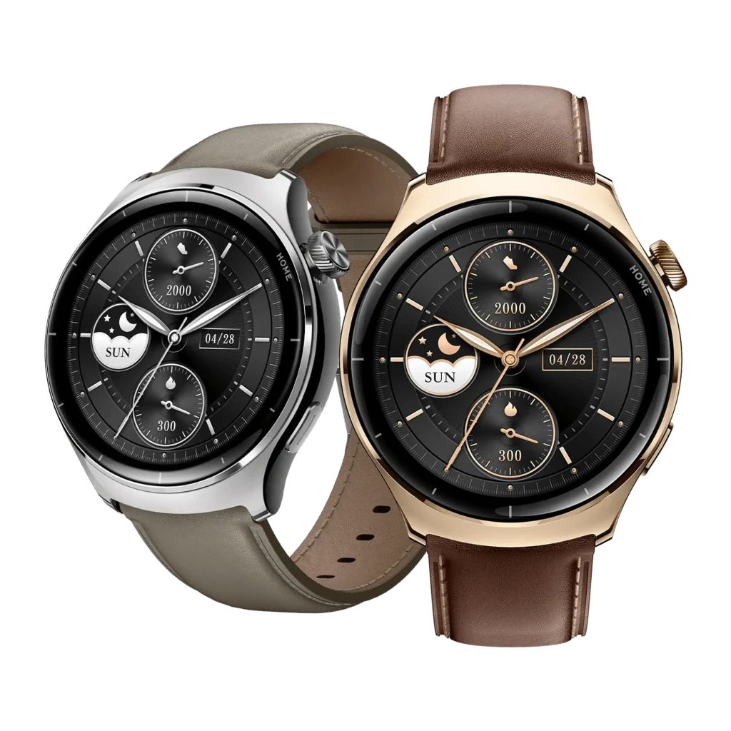 Mibro Watch Lite 3 Pro Dorado GPS Integrado Llamadas Bluetooth, comparativa: versión dorada correa marrón junto a versión