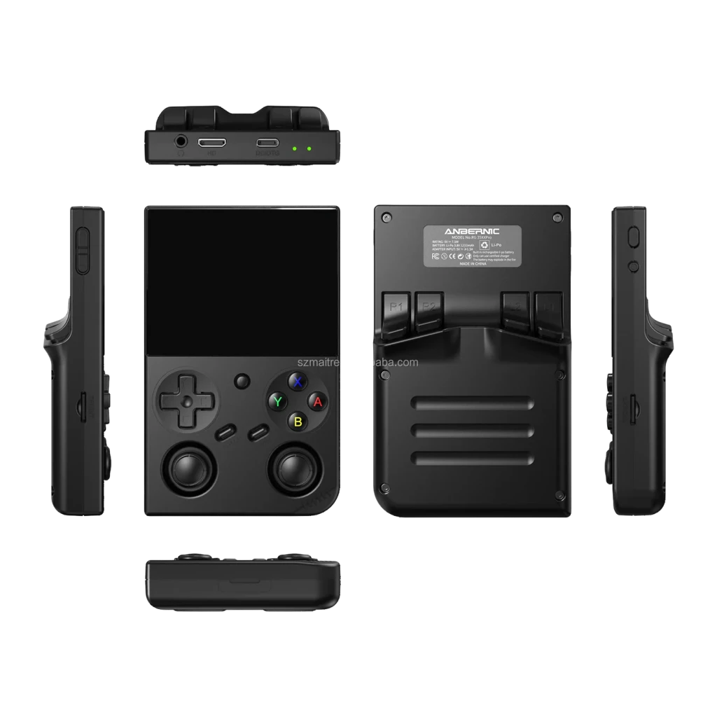 Consola portátil Anbernic RG35 1GB/32GB Negro Pantalla 3,5 pulgadas IPS, vistas múltiples: frontal, trasera, lateral
