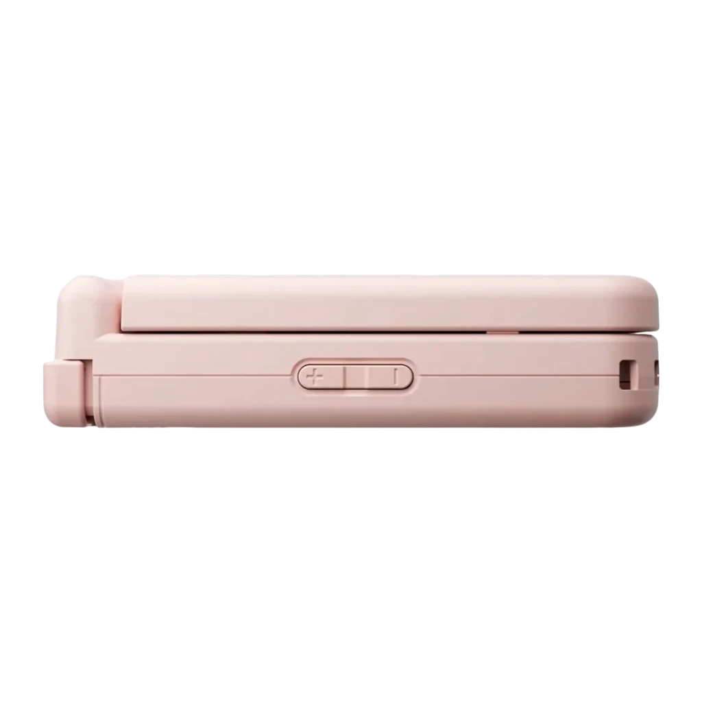 Consola portátil Anbernic RG DS Plus 1GB/16GB Rosa Dual IPS 4,3 pulgadas, vista lateral: consola plegada con control