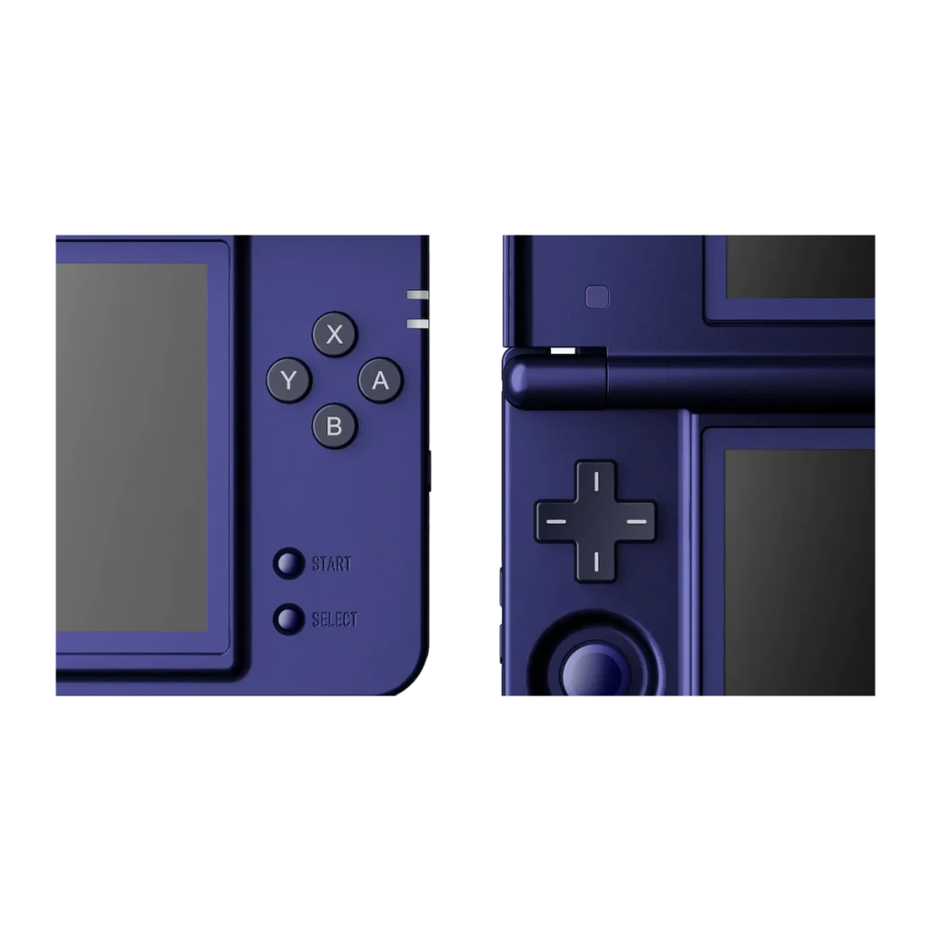 Console portable Anbernic RG DS Plus 16 Go Bleu Double écran 4,3 pouces, gros plan: boutons XYAB, Start, Select et croix