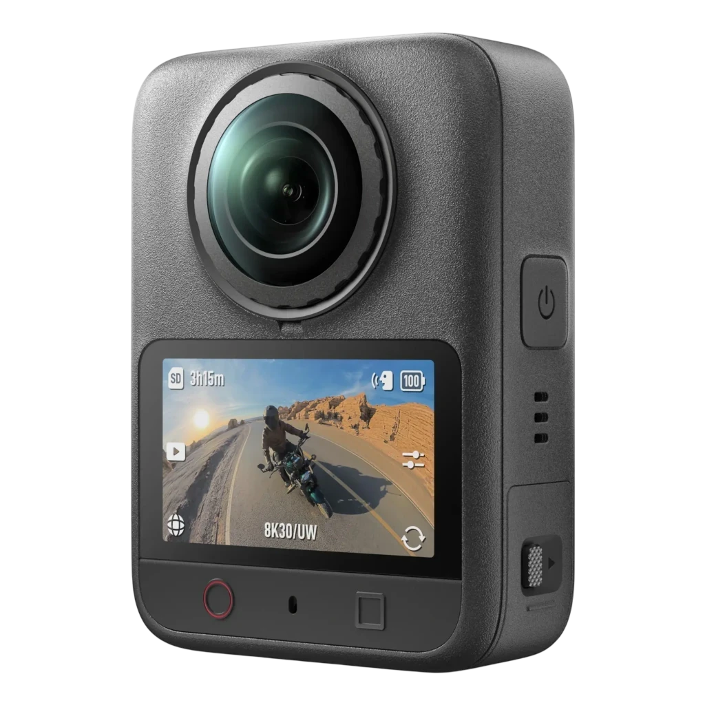 Caméra d'Action 360° DJI Osmo 360 II Standard Combo Noir 8K Ultra HD Étanche 10 m EIS, vue avant en angle: objectif