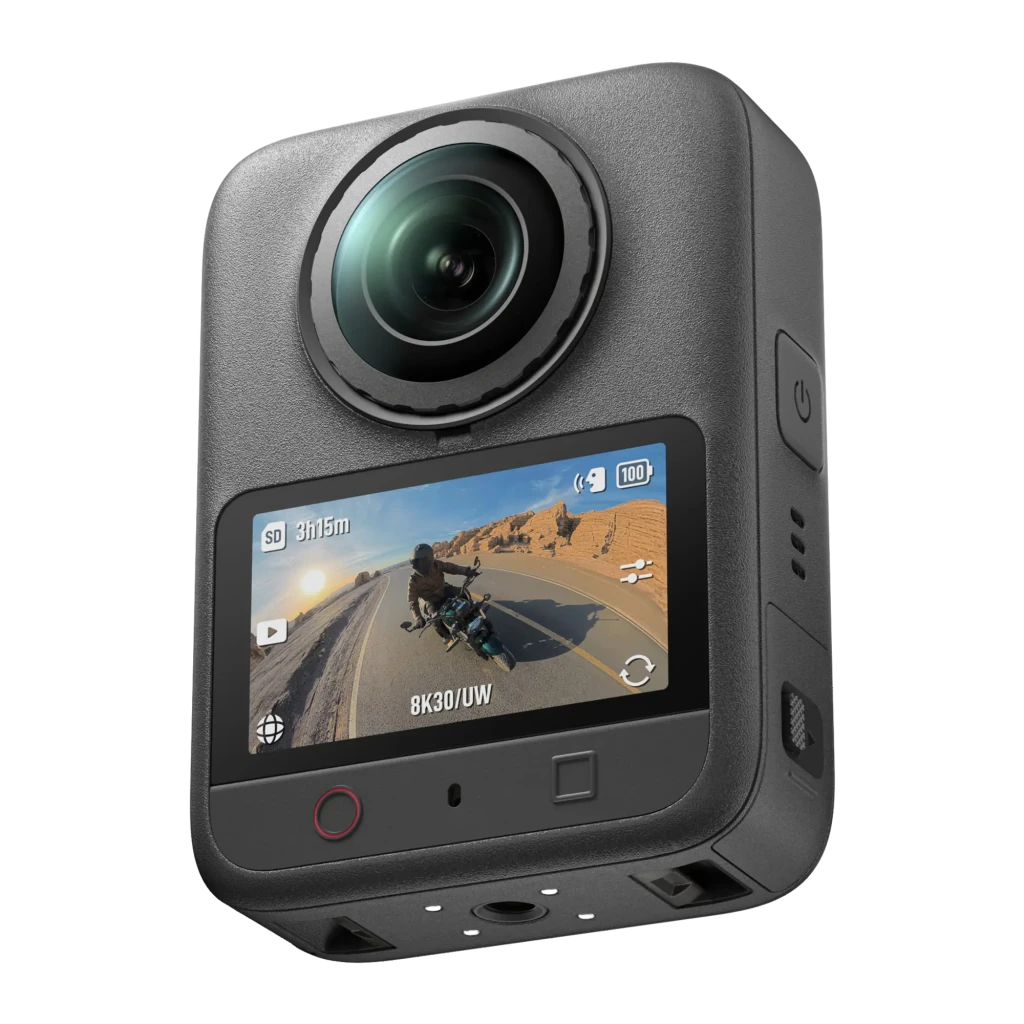Caméra d'Action 360° DJI Osmo 360 II Standard Combo Noir 8K Ultra HD Étanche 10 m EIS, vue avant en angle: objectif