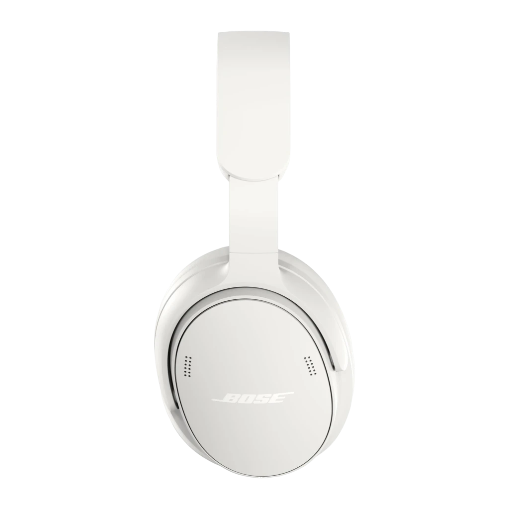 Auriculares Bose QuietComfort 2.ª Geração Cancelamento de Ruído TWS Branco, vista lateral: concha direita com logo Bose