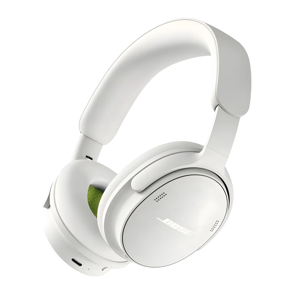 Auriculares Bose QuietComfort 2.ª Geração Cancelamento de Ruído TWS Branco, vista lateral: almofada interior verde