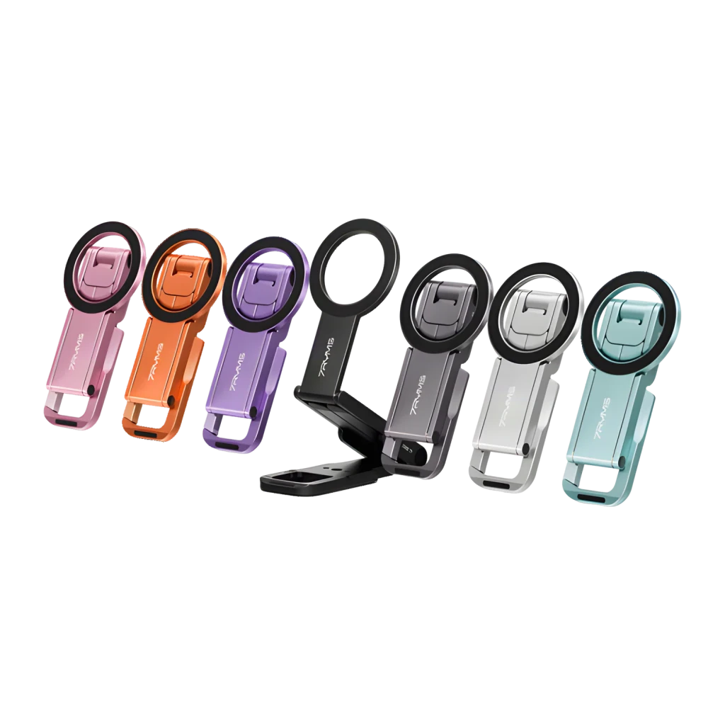 Trípode para smartphone 7RYMS 7RIG T1 Negro Plegable, gama de colores: rosa, naranja, morado, negro, gris, plata y menta