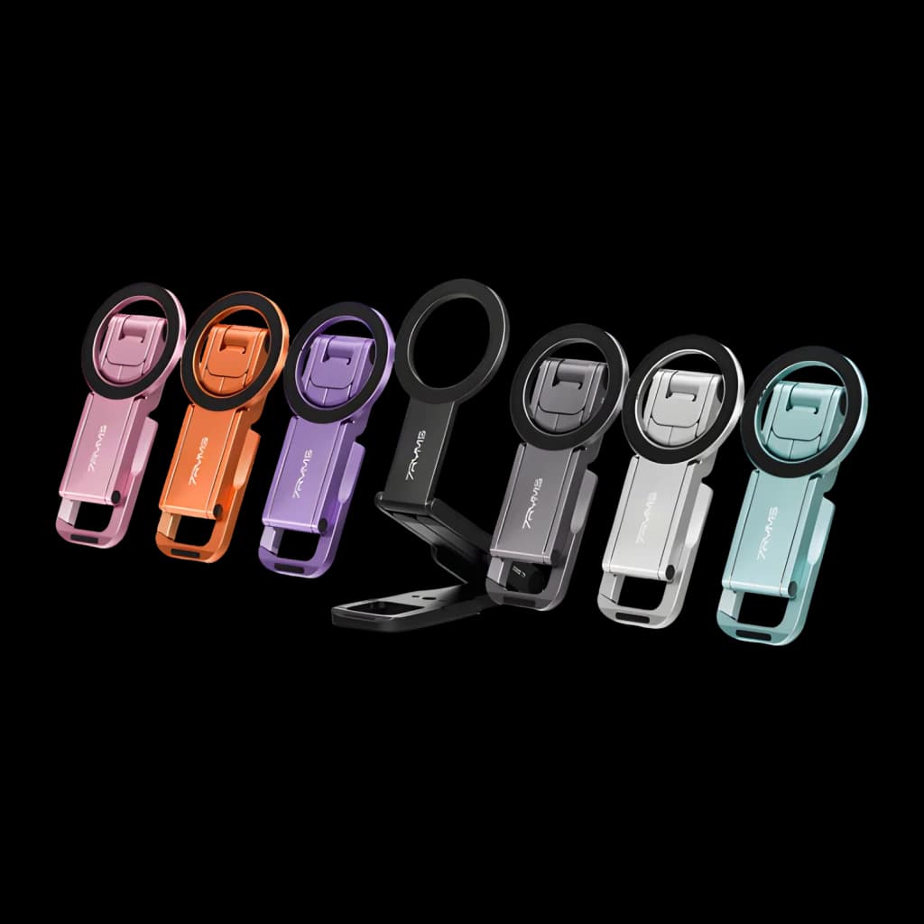 Trípode para smartphone 7RYMS 7RIG T1 Negro Plegable, gama de colores: rosa, naranja, morado, negro, gris, plata y menta