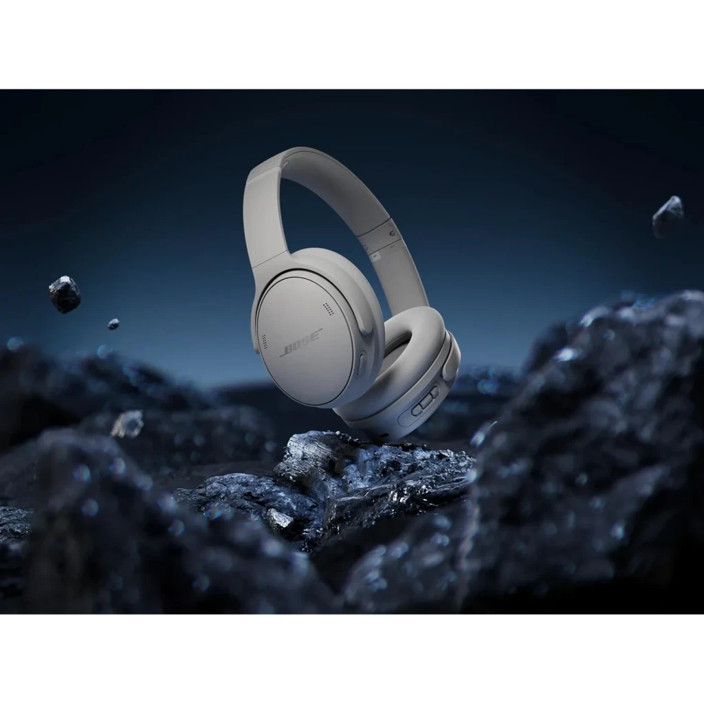 Casque Bose QuietComfort Headphones Réduction de Bruit Circum-auriculaire Bluetooth Gris, vue latérale: flottant
