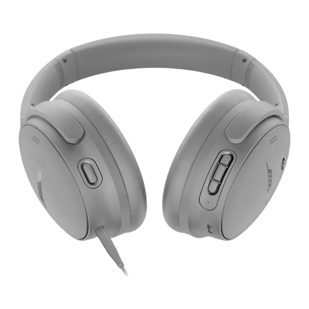 Casque Bose QuietComfort Headphones Réduction de Bruit Circum-auriculaire Bluetooth Gris, vue avant: boutons de contrôle