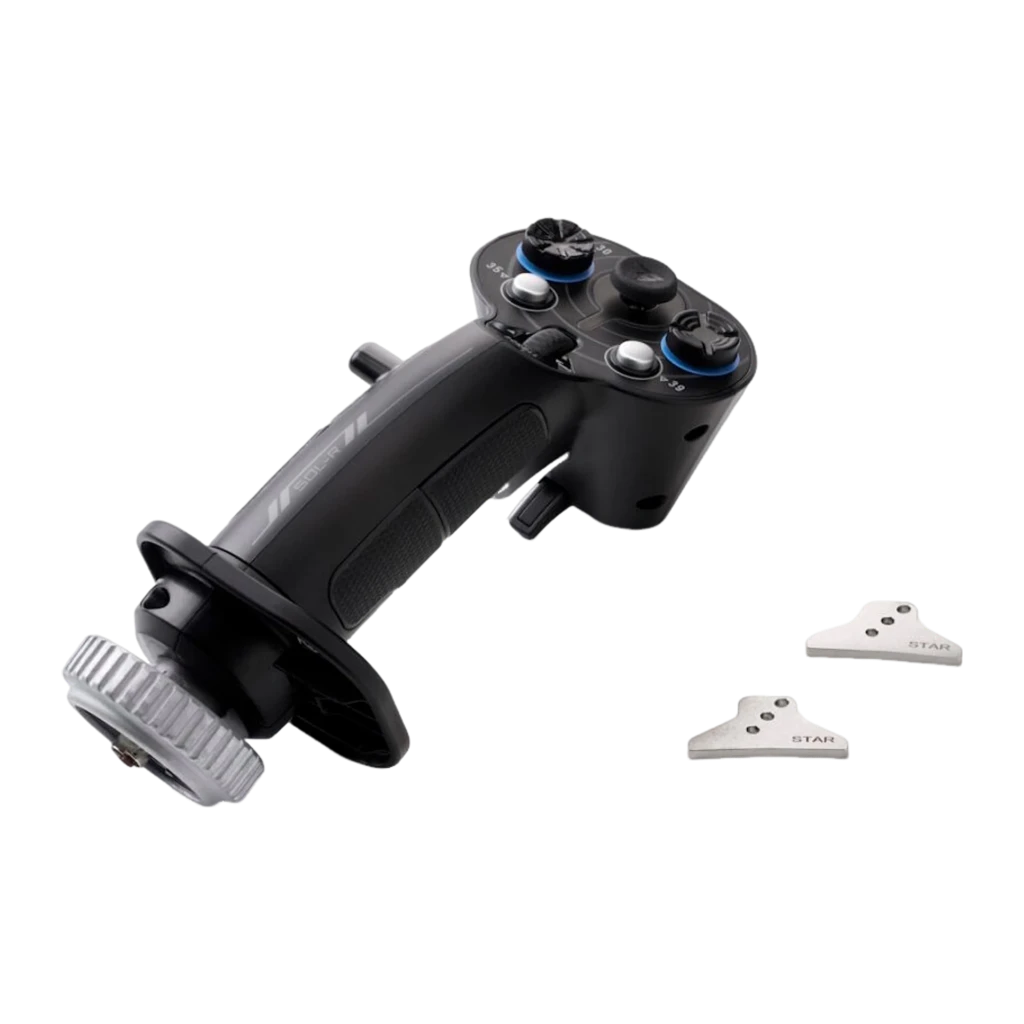 Thrustmaster Sol-R 3 Add-On Grip preto, kit completo: grip em ângulo com duas peças metálicas intercambiáveis STAR separadas