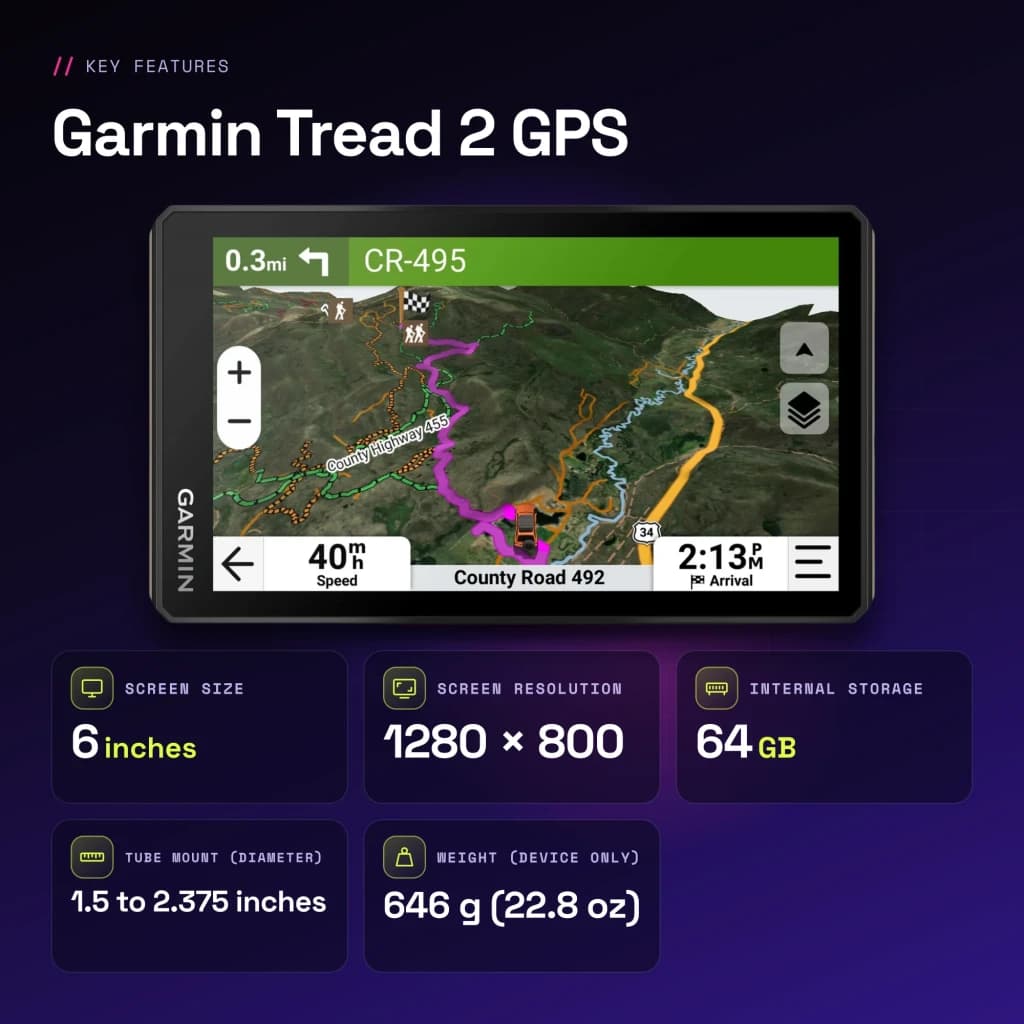 Navegador Garmin Tread 2 GPS - características