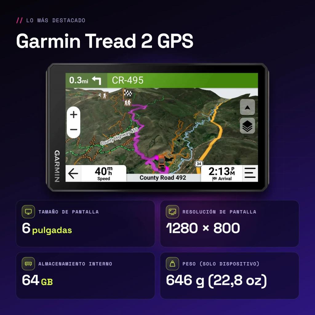 Navegador Garmin Tread 2 GPS - características
